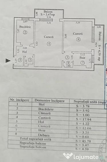 Apartament cu 2 camere semidecomandat în Calea Galați