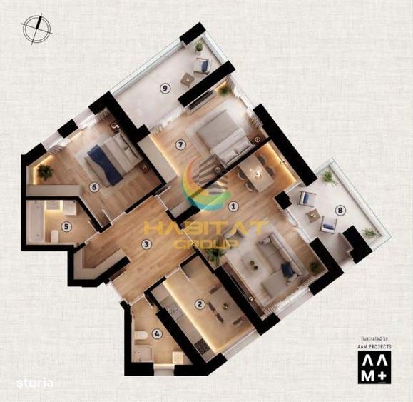 Apartament cu 3 camere decomandat în Tineretului