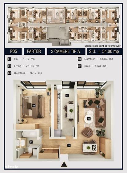 TVA inclus, 2 camere, decomandat sau open-space, ansamblu premium - 2