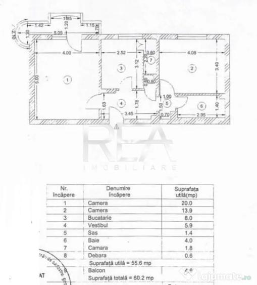 Apartament cu 2 camere decomandat în Rahova