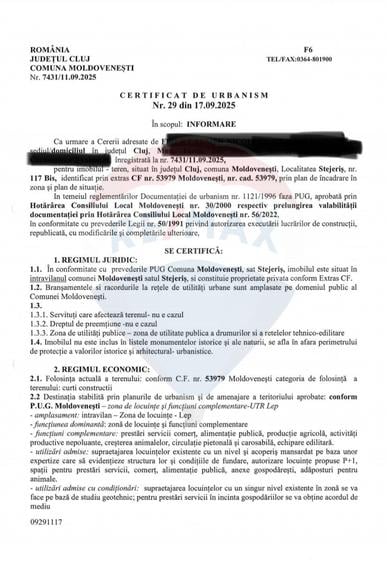 Teren de 3350 mp, în Moldovenești