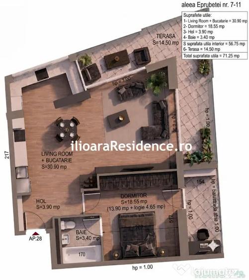 2 camere, 71 mp utili, 300 m metrou Nicolae Grigorescu (Ilioara), Park - Bucuresti (Bucuresti-Ilfov) - 1