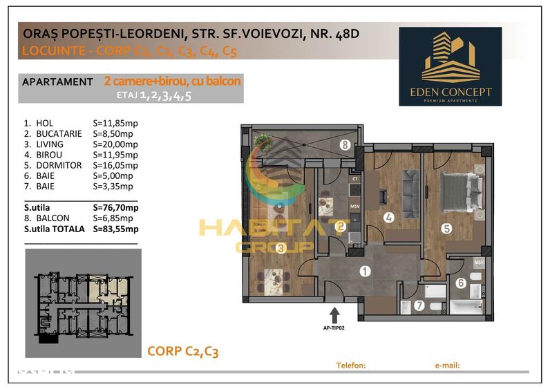 Garsoniera spatioasa - Rezidential NOU - 3