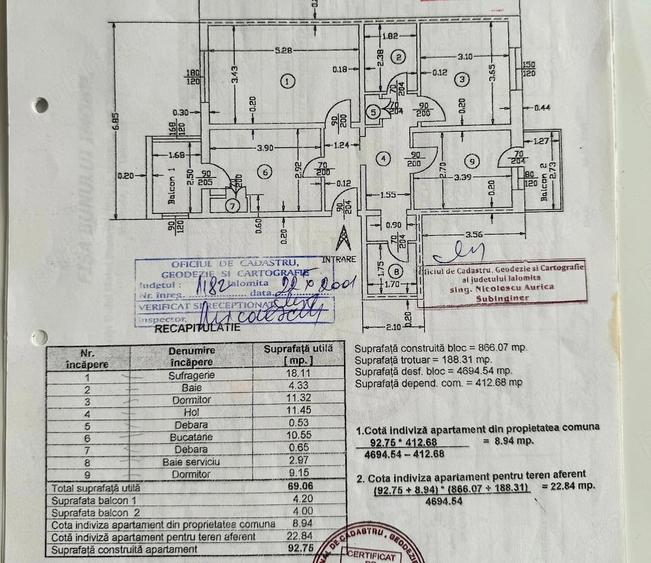 Apartament cu 3 camere decomandat în Central