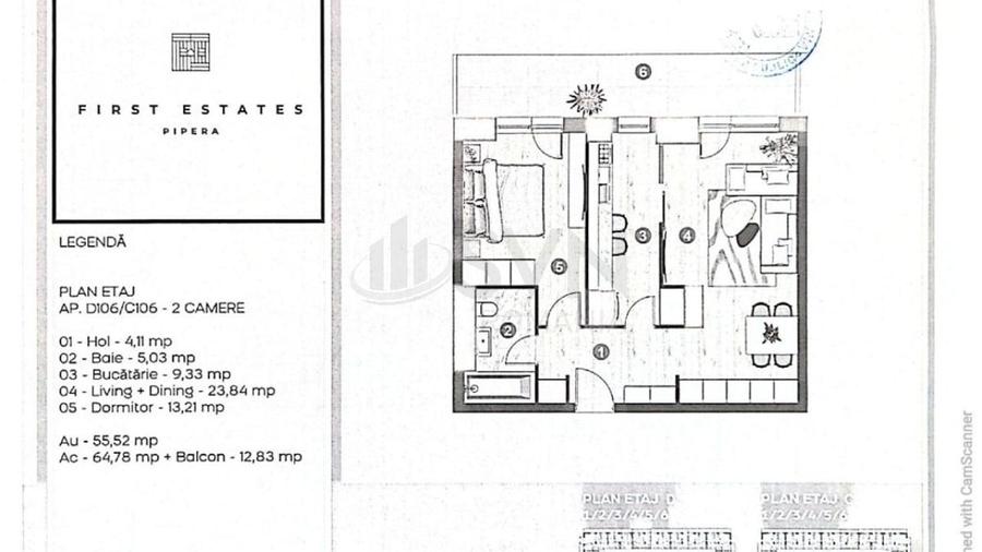 Apartament cu 2 camere decomandat în Central