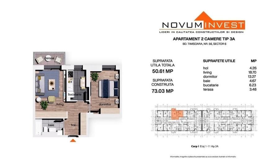 Apartament cu 2 camere în Timișoara