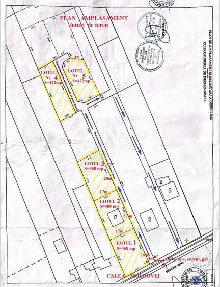 Teren Construcții intravilan de 468 mp, în Calea Moldovei