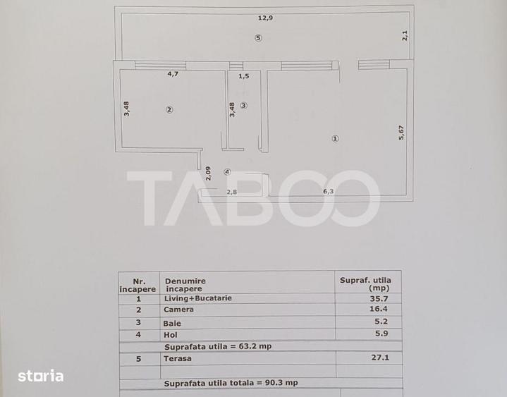 Apartament cu 2 camere decomandat în Central