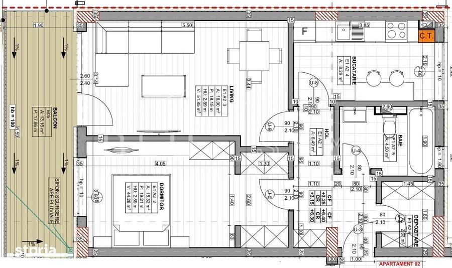 Apartament cu 2 camere în Palazu Mare