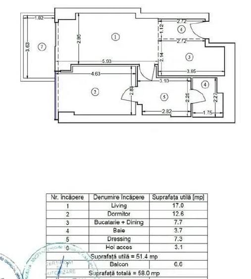 Apartament cu 2 camere în Floreasca