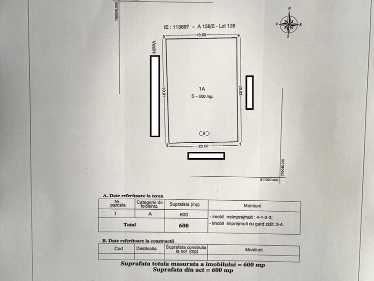 Teren Construcții intravilan de 600 mp, în Central