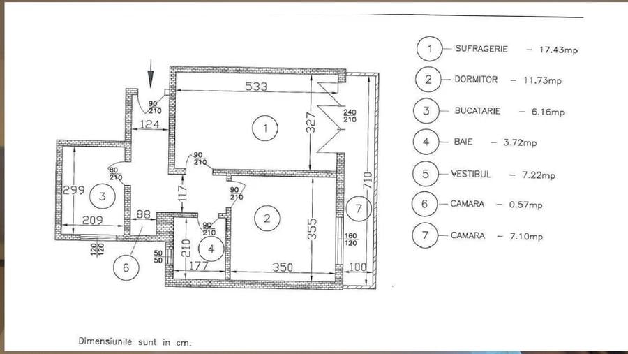 Apartament cu 2 camere decomandat în Tineretului