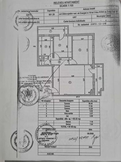 Apartament cu 3 camere semidecomandat în Central