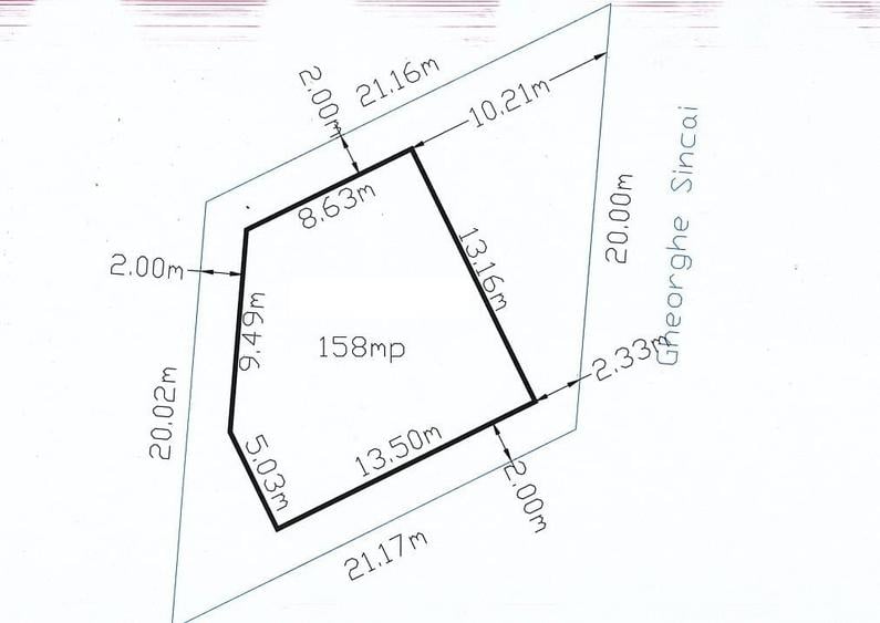 Teren Construcții intravilan de 363 mp, în Central