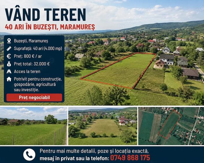 Teren de 4000 mp, în Buzești