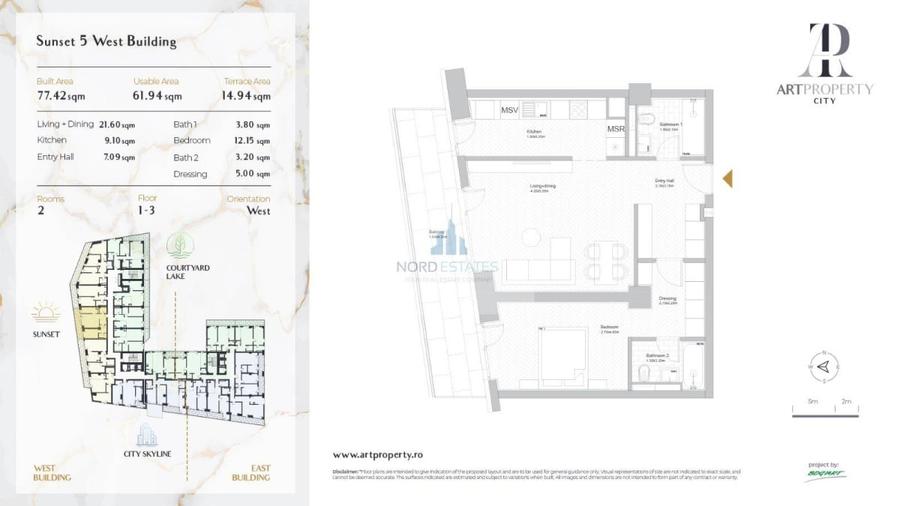 Apartament cu 2 camere, mobilat în Băneasa