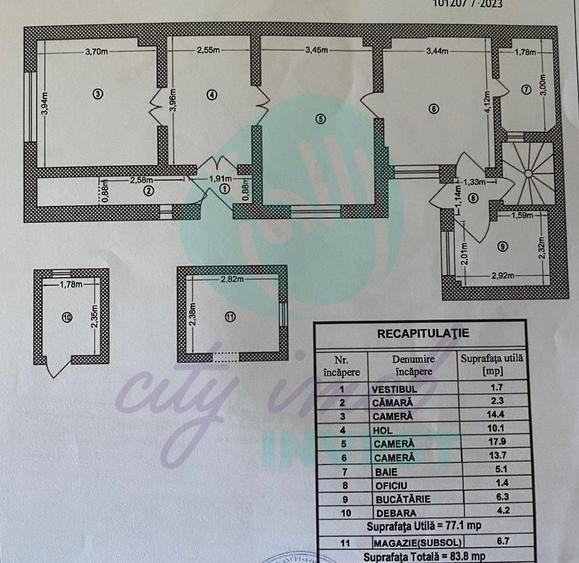 Apartament cu 3 camere în Decebal