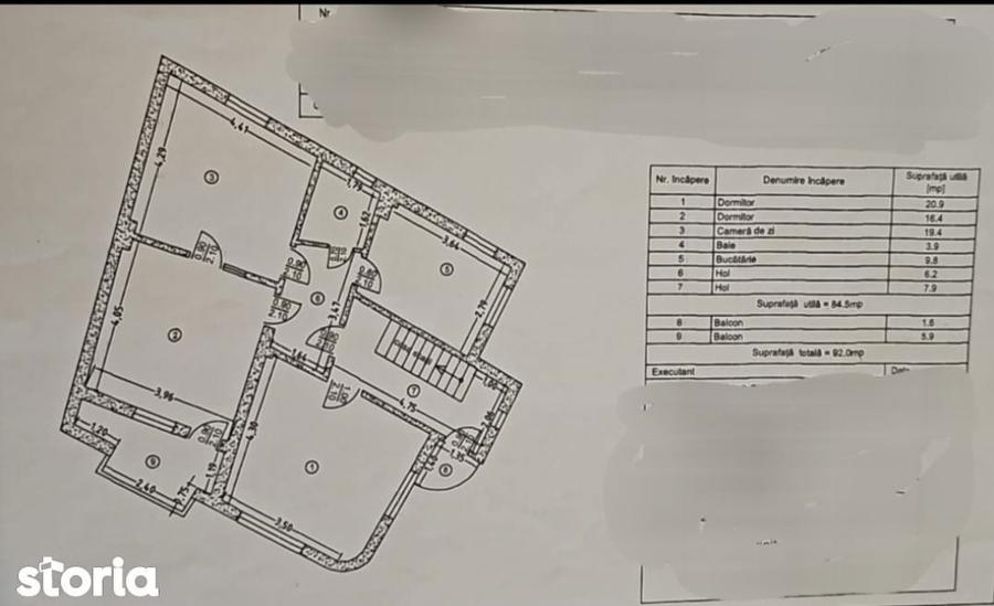 Apartament 3 camere sup 92 mp. in Vila,teren 420 mp. Stadal Gavana - 1