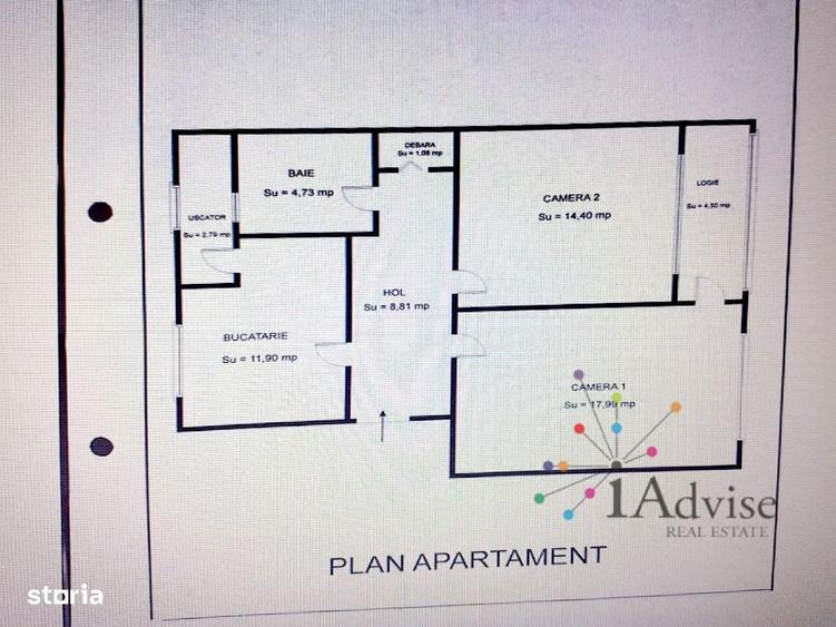 Apartament cu 2 camere în Central