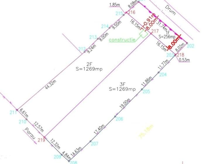 Teren Construcții intravilan de 1397 mp, în Exterior Sud