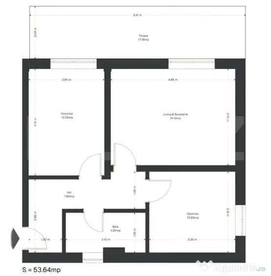 Apartament cu 3 camere semidecomandat în Ghirodei