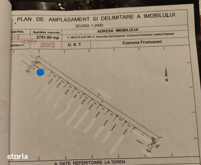 Teren de 985 mp, în Frumușani