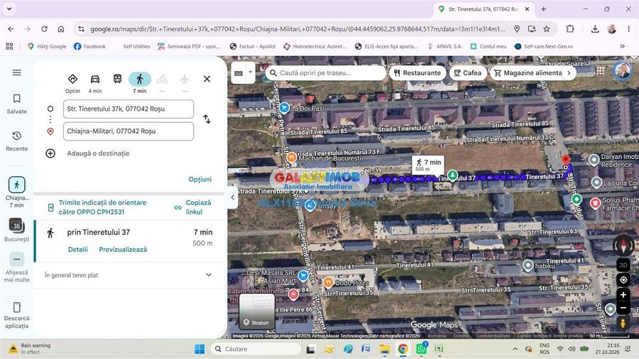 Apartament cu 2 camere semidecomandat, mobilat în Militari