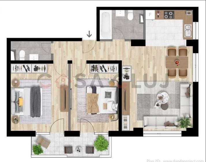 3 camere etaj intermediar imobil nou Intre Lacuri