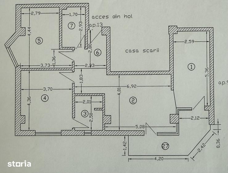 Apartament cu 3 camere în Tomis Plus