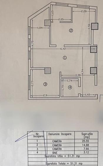 Apartament cu 3 camere nedecomandat, mobilat în Tătărași