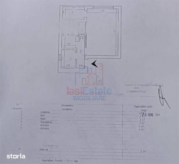 Garsonieră decomandată în Central