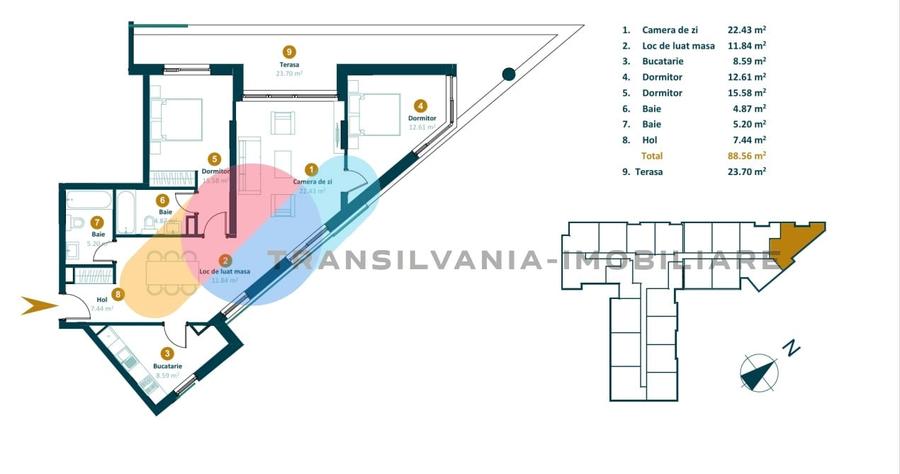 Apartament cu 3 camere semidecomandat în Mărăști — fotografia 1