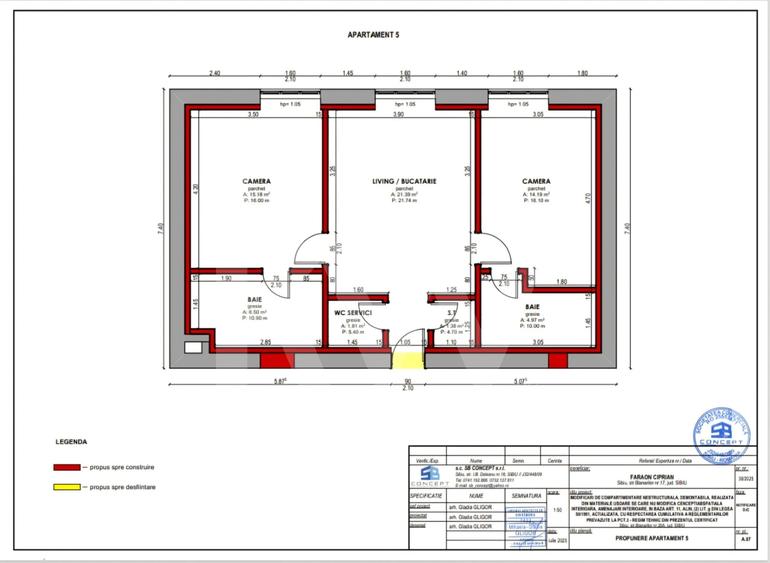 Apartament cu 3 camere decomandat în Ultracentral