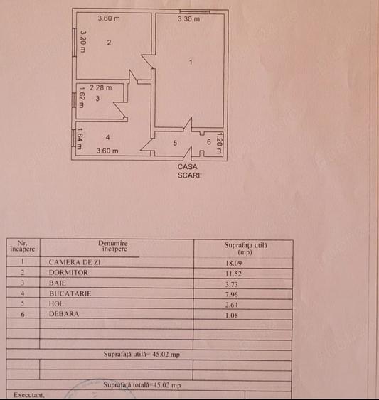 Apartament cu 2 camere semidecomandat în Central