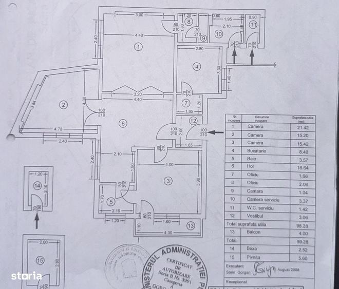 Apartament cu 4 camere, mobilat în Central