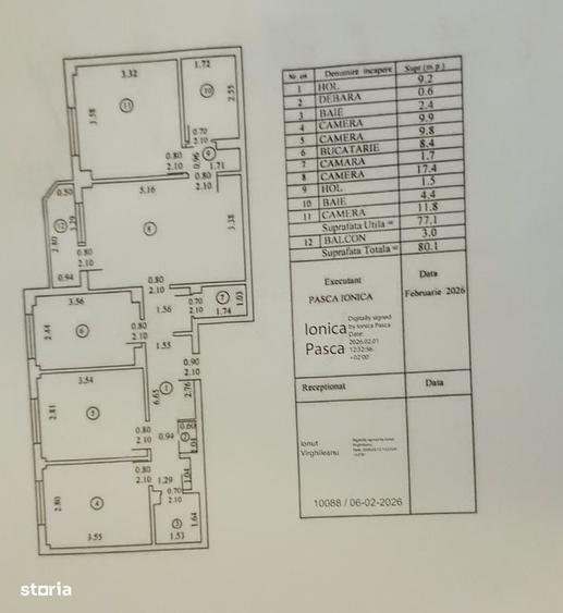 Apartament cu 4 camere semidecomandat în Moșilor