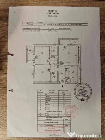 Apartament cu 3 camere decomandat în Păcii