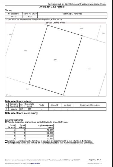 Teren de 855 mp, în Exterior Vest