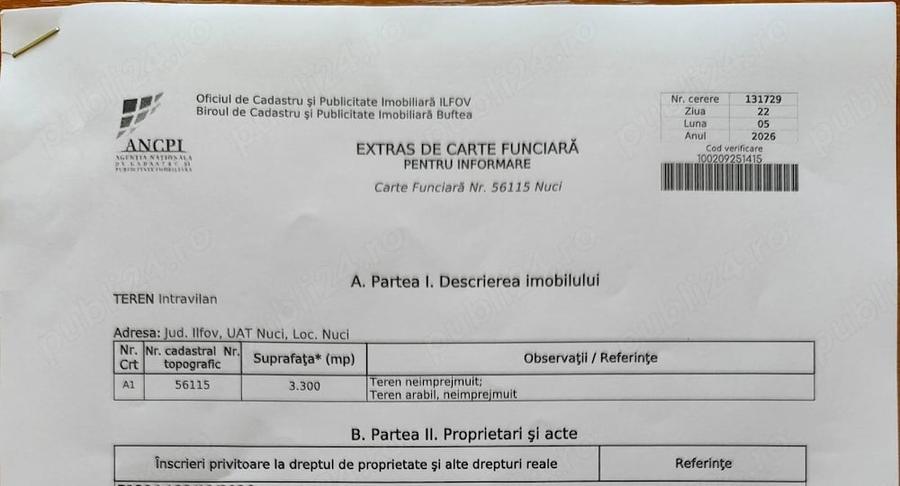 Teren de 3300 mp, în Merii Petchii