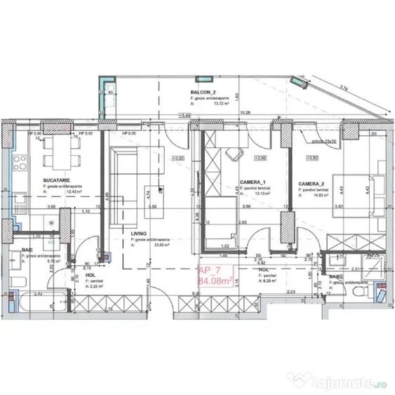 Apartament 3 CAM, SU 84.08 MP, 1 BALCON in zona Marasti - Cluj-Napoca (Cluj) - 3