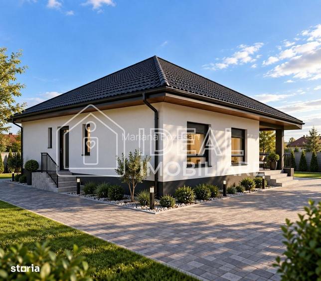 Casa individuala pe un nivel cu pivnita | 111 mp utili | Teren 430 mp
