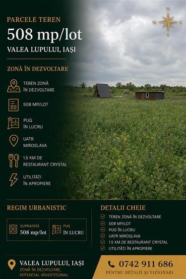 Teren intravilan de 508 mp, în Valea Lupului