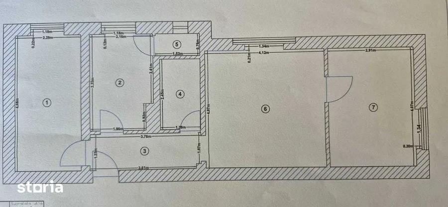Apartament cu 3 camere semidecomandat în Terezian