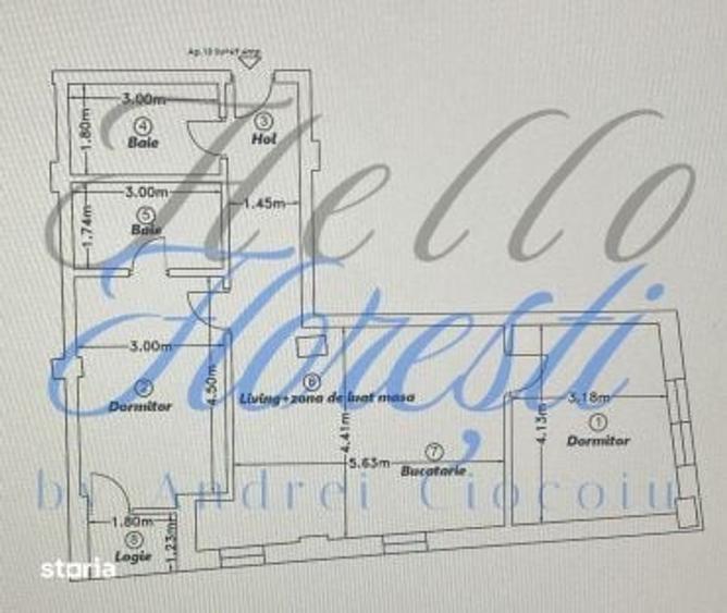 Apartament cu 3 camere semidecomandat în Dâmbul Rotund