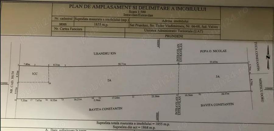 Teren de 2570 mp, în Prundeni