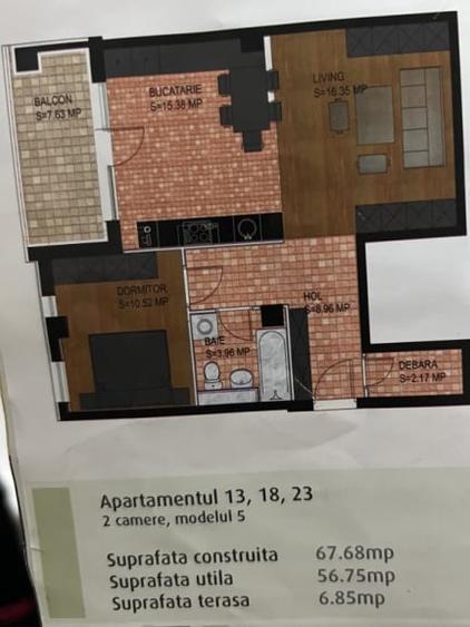 Apartament cu 2 camere decomandat, mobilat în Soarelui