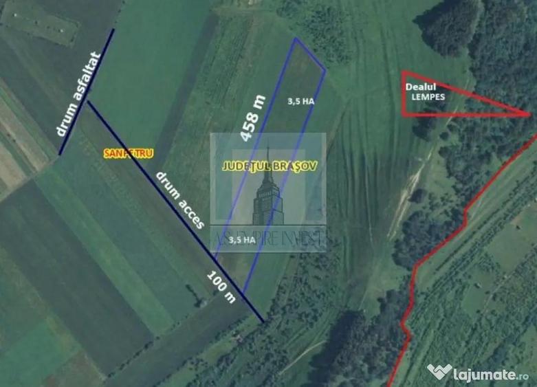 Teren de 35000 mp, în Sânpetru