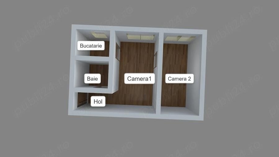 Apartament cu 2 camere semidecomandat în Dacia