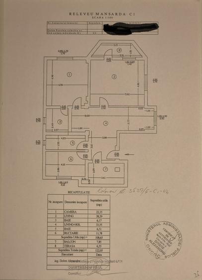 Apartament cu 3 camere decomandat în Central