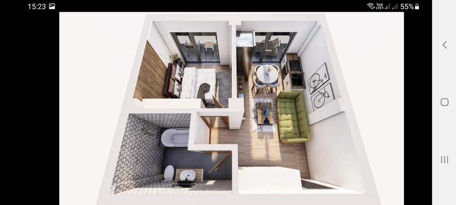 Apartament cu 2 camere semidecomandat în Est